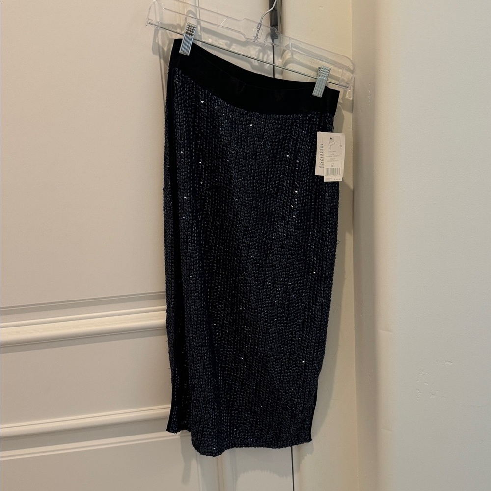 Joie Navy Sequin Skirt